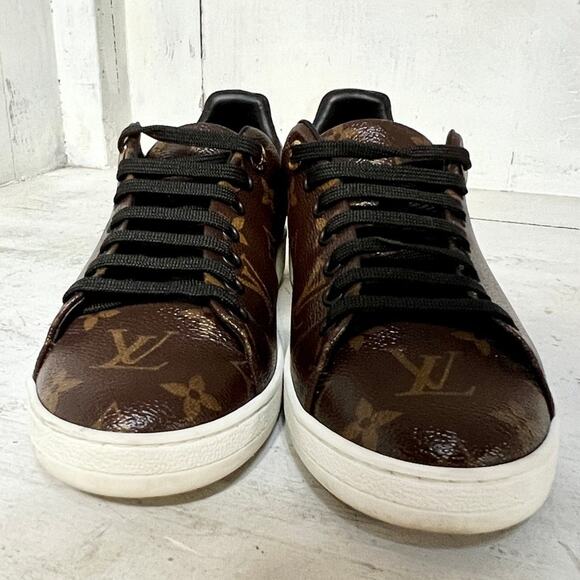 Louis Vuitton Frontrow Monogram Canvas Low Top Sneakers Brown Women's 38.5 / 8 - Picture 8 of 16